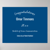 Gefeliciteerd Afstuderen Aangepaste School en Jaar Poster (Voorkant)