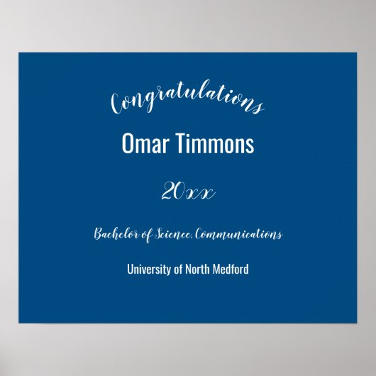 Gefeliciteerd Afstuderen Aangepaste School en Jaar Poster (Voorkant)