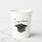 Gefeliciteerd Afstuderen Aanpasbare Foto Tekst Papieren Bekers (Achterkant)
