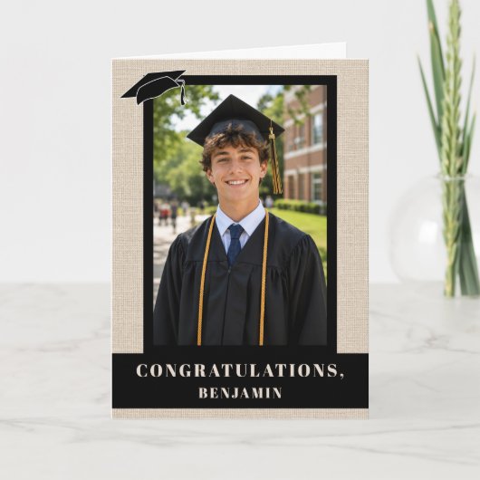 Gefeliciteerd Afstuderen Afgestudeerde Foto Kaart (Voorkant)
