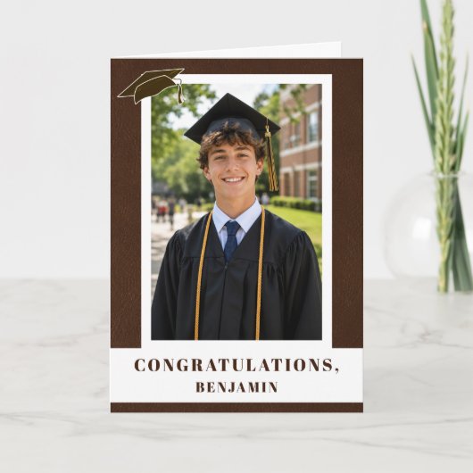 Gefeliciteerd Afstuderen Afgestudeerde Foto Kaart (Voorkant)