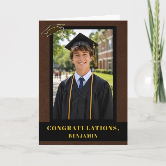Gefeliciteerd Afstuderen Afgestudeerde Foto Kaart (Voorkant)