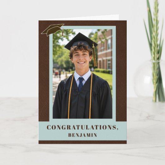 Gefeliciteerd Afstuderen Afgestudeerde Foto Kaart (Voorkant)