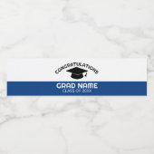 Gefeliciteerd Afstuderen Afstuderen Cap blauw zwar Waterfles Etiket (Enkel label)