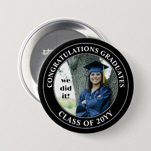 Gefeliciteerd Afstuderen Afstuderen Foto Ronde Button 7,6 Cm (Voorkant /achterkant)