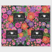 Gefeliciteerd Afstuderen Afstuderen Girly Flowers Cadeaupapier (Vlak)
