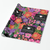 Gefeliciteerd Afstuderen Afstuderen Girly Flowers Cadeaupapier (Uitgerold)