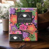 Gefeliciteerd Afstuderen Afstuderen Girly Flowers Cadeaupapier