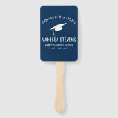 Gefeliciteerd Afstuderen Afstuderen Navy Modern Handwaaier (Voorkant)