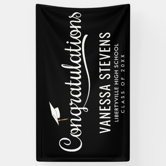 Gefeliciteerd Afstuderen Afstuderen Spandoek (Verticaal)