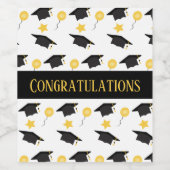 Gefeliciteerd Afstuderen ballonnen Pet Patroon Cl Wijn Etiket (Enkel label)