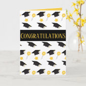 Gefeliciteerd Afstuderen ballons Pet Patroon Po Kaart (Gele Bloem)
