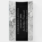 Gefeliciteerd Afstuderen Banner met zwart-wit kris (Verticaal)