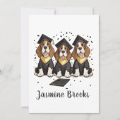 Gefeliciteerd Afstuderen Basset Hound Dogs Aankondiging (Voorkant)
