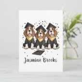Gefeliciteerd Afstuderen Basset Hound Dogs Aankondiging (Staand voorkant)