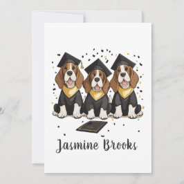 Gefeliciteerd Afstuderen Basset Hound Dogs Aankondiging