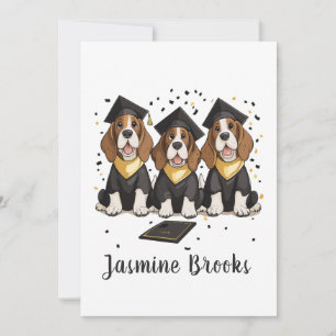 Gefeliciteerd Afstuderen Basset Hound Dogs Aankondiging