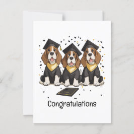 Gefeliciteerd Afstuderen Basset Hound Dogs Briefkaart
