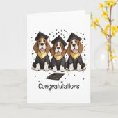 Gefeliciteerd Afstuderen Basset Hound Dogs Kaart (Gele Bloem)