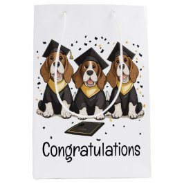Gefeliciteerd Afstuderen Basset Hound Dogs Medium Cadeauzakje