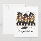 Gefeliciteerd Afstuderen Basset Hound Honden Briefkaart (Voorkant / Achterkant)