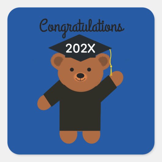 Gefeliciteerd Afstuderen Beer #2 Stickers (Voorkant)