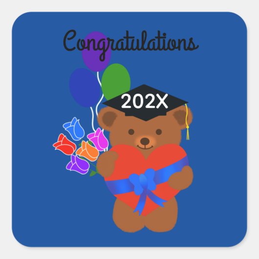 Gefeliciteerd Afstuderen Beer #3 Stickers (Voorkant)