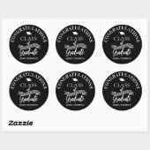 Gefeliciteerd Afstuderen Black Class of 2025 Afstu Ronde Sticker (Vel)