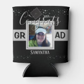 Gefeliciteerd Afstuderen Black Confetti Blikjeskoeler (Voorkant)