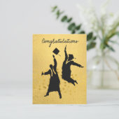 Gefeliciteerd Afstuderen Black en Gold Kaart (Staand voorkant)