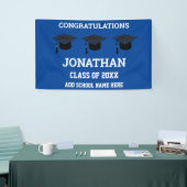 Gefeliciteerd Afstuderen Blauw Afstuderen Spandoek (Beurs)