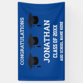 Gefeliciteerd Afstuderen Blauw Afstuderen Spandoek (Verticaal)