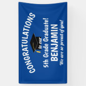 Gefeliciteerd, Afstuderen blauw van vijfde graad Spandoek (Verticaal)