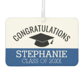 Gefeliciteerd Afstuderen - Blauw zwart Afstuderen Luchtverfrisser (Achterkant)