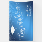 Gefeliciteerd Afstuderen Blauwe gradiënt Ombre Spandoek (Verticaal)