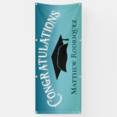 Gefeliciteerd Afstuderen Blauwe School Banner (Verticaal)