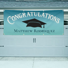 Gefeliciteerd Afstuderen Blauwe School Banner