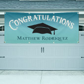 Gefeliciteerd Afstuderen Blauwe School Banner