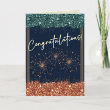 Gefeliciteerd Afstuderen Blauwgroen & Oranje Spark