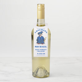 Gefeliciteerd Afstuderen Blue Boy Pet Gown Favor Flessenhanger