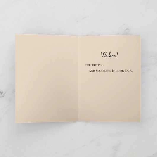 Gefeliciteerd Afstuderen Blue Gold Sparkle Kaart (Binnen)