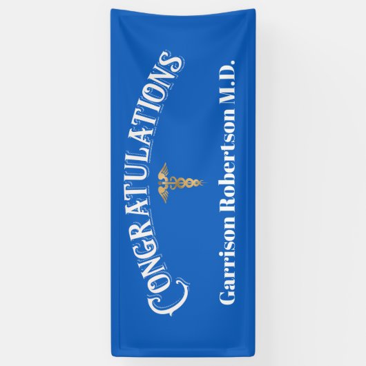 Gefeliciteerd Afstuderen Blue MD Doctor Banner (Verticaal)