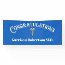 Gefeliciteerd Afstuderen Blue MD Doctor Banner