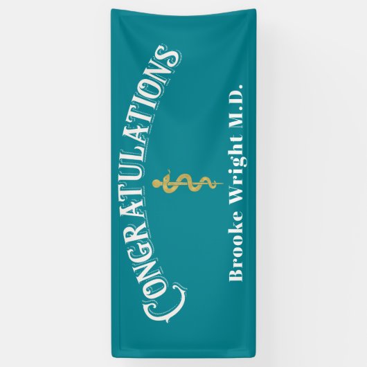 Gefeliciteerd Afstuderen Blue MD Doctor Banner (Verticaal)