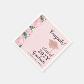 Gefeliciteerd Afstuderen Blush Pink Floral Afstude Servet (Hoek)