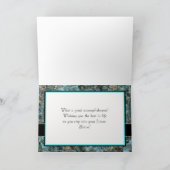 Gefeliciteerd Afstuderen Bold Turquoise en Brown Kaart (Binnen)