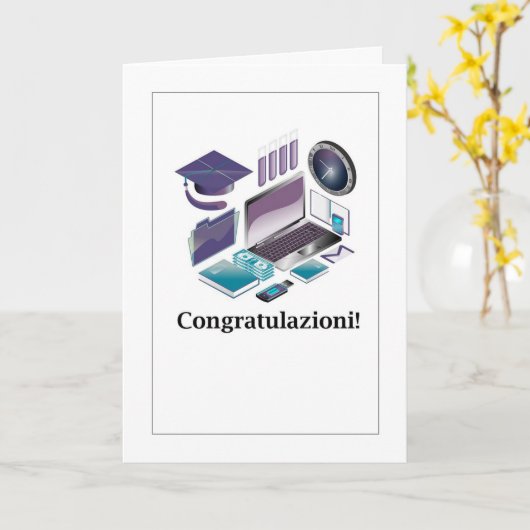 Gefeliciteerd! - Afstuderen Books and Technolog Kaart (Gele Bloem)