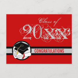 Gefeliciteerd Afstuderen Briefkaart diploma rood 1