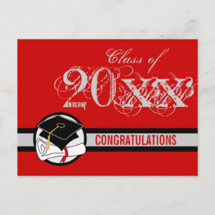Gefeliciteerd Afstuderen Briefkaart diploma rood 1