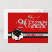 Gefeliciteerd Afstuderen Briefkaart diploma rood 1 (Voorkant / Achterkant)